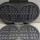 Double Waffle Maker 6 Inch, 1200W Belgian Waffle Maker for Breakfast and Snacks, Makes 2 Personalized Individual Keto Chaffles, Waffle Iron with Nonstick Plates, Temperature Knob, Black