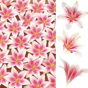 ASTRYAS 18 Heads Artifical Lily Flowers, Long Stem Artificial Stargazer Lilies Faux Fake Lily Flower Bouquets for Home Hotel Office Party Decor Table Centerpieces(2,Ligh Pink