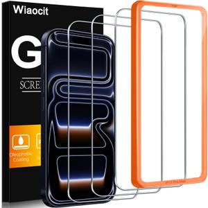 Wiaocit 3 Pack Tempered Glass Screen Protector for iPhone 17 Pro Max, 9H Hardness, Bubble Free, Case Friendly