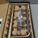 Single Handle Vessel Bathroom Faucet with Pop-Up Drain in Brushed Gold