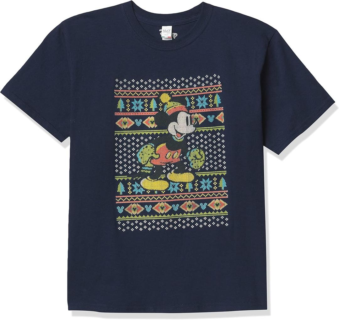 Disney Characters VTG Mickey Sweater Boy's Solid Crew Tee, Navy Blue, Small Disney Characters VTG Mickey Sweater Boy's Solid Crew Tee, Navy Blue, Small