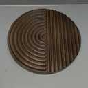Musanpou Hand-carved Wood Wall Decor featuring Artistic Round Design for Farmhouse and Country-style Interiors | Wall Art Decoration | 11.8 inches x 11.8 inches (brown)