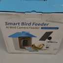 Smart Bird Feeder with Camera - Solar Powered Birdfeeder Cam 2K HD AI Smart Identify Bird Species, Instant Arrival AlertsAuto Record BirdVideo, Two-Way Audio, Gift for Birds Lover (Blue)