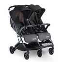 Joovy Kooper X2 Side-by-Side Double Stroller Featuring Dual Snack Trays, One-Handed Fold, Multi-Position Reclining Seats, Adjustable Leg Rests, and 2 Zippered Pockets for Storage, Forged Iron MFD 11/03/2025