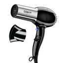 Conair Hair Dryer, 1875W Full-Size Hair Dryer with Ionic Conditioning, Blow Dryer, Tourmaline Ceramic Technology for Quick Drying, Black/Chrome