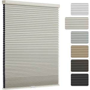 Changshade Cordless Cellular Shades, Blackout Room Darkening Black Out Honeycomb Blinds for Indoor Windows Bedroom, Pull Down Pleated Accordion Blind Easy Install, Shade Size 33" Wx72 H, Beige