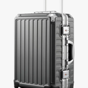 Carry On Luggage with Spinner Wheels, 8010S Aluminum Frame Zipperless Polycarbonate Hard Shell Suitcase (ZX-Core, Charcoal Metallic, 20 Inch