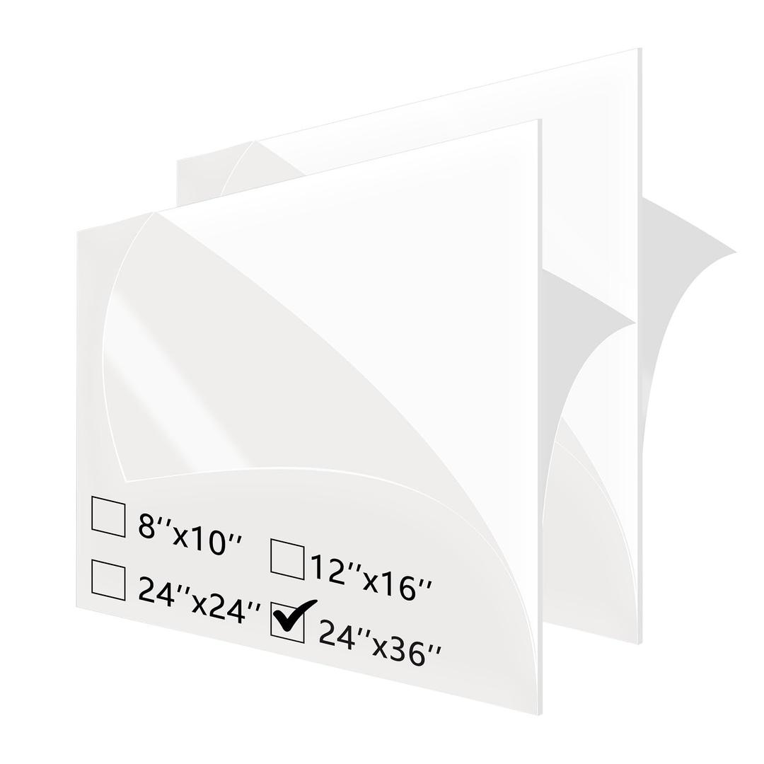Premium Glossy White Cast Acrylic Plexiglass Lucite Sheets-1/8 Inch Thick (3mm) (2, 24x36 inch-3mm)