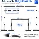 EMART Backdrop Stand, 10x10ft Width Adjustable Photography Background Support Poles with Heavy Duty Flat Base, Photo Metal Steel Pipe and Drape Frame Kit for Parties Birthday Wedding - Black