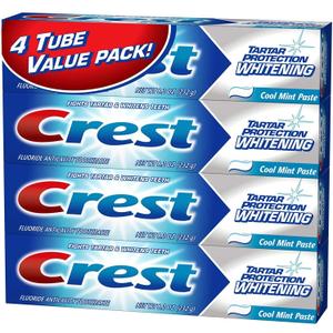 Crest Tartar Protection Whitening Cool Mint Paste Anticavity Toothpaste 8.2 Ounce Tube (Pack of 4)