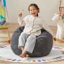 Hobestluk 2.5FT Bean Bag Chair Beanbags Small Bean Bag Chair with Filler Included Teardrop Bean Bag with Removable Cover for Bedroom Living Room (Small, Grey)