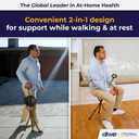 Drive Medical RTL10365-ADJ Adjustable Lightweight Folding Cane with Seat, Black