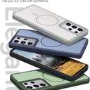 Rayboen for Magnetic Samsung Galaxy S21 Ultra Case 5G, [Compatible with Magsafe] Frosted Skin-Feel Solid Dual-Tone Panel with Soft Edge, Protective Slim Fit Phone Cover for S21 Ultra, Matte Green