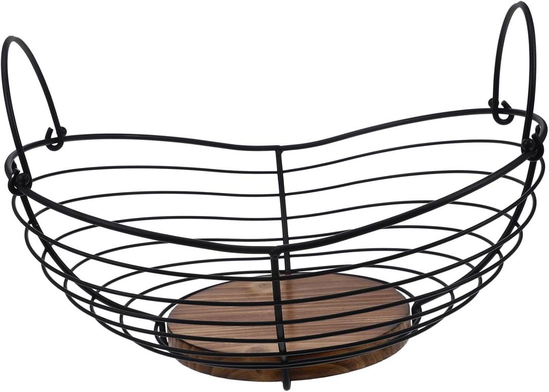 Vintage Iron Wire Fruit Basket Multi Purpose Snack Storage for Fruits Cosmetics and Sundries Compact Design for Desks and Vanities Versatile Organizing