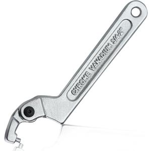 Adjustable C Spanner Hook Wrench Tool Adjustable Pin Spanner Wrench Tool for Mechanical Equipments Vehicles Tighten Lock Nuts & Bearings, Round Head, 3/4-2"(19-51mm), Chrome-Vanadium Steel