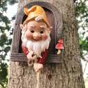 Climbing Gnomes Statues Yard Decorations Outdoor Garden Decor, Tree Faces Decor Outdoor, Cute Gnomes Garden Statues, Patio, Lawn Ornament, Gardening Gifts for Women for Housewarming