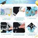Wavwavw 53 Pcs DIY Graduation Cap Decorations Kit, 2026 Grad Cap Topper Include Faux Flowers 3D Butterfly Self Adhesive Pearl Stickers Glitter Alphabet Letter Decals for Party Decor(Light Blue)