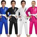 Sports IBJJF Ultra Light BJJ Brazilian Jiu Jitsu Gi for Kids with Preshrunk Fabric (K1, Blue)