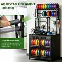 3D Printer Stand with Filament Storage(Without Wheel), Heavy Duty 29.5" Printer Table with Cabinet, Dustproof & Moisture-Proof Rolling Stand for Workshop, Studio, Office, Black