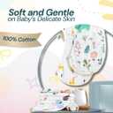 Blessique Baby Burp Cloths 5 Pieces 100% Cotton Muslin Soft Absorbent Burping Cloth for Baby Boy Babygirl, Baby Towels, Baby Girl Newborn Essentials, Paos para Eructos De Beb