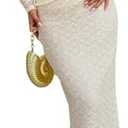 MakeMeChic Women's 2 Piece Fall Outfits Long Sleeve Asymmetrical Tops and Bodycon Maxi Skirt Matching Sets,  Size S