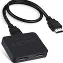 avedio links HDMI Splitter 4K@60Hz, HDMI Splitter 1 in 2 Out, HDMI Splitter for 2 Same Screen Only Mirror Screens, Support 3D Dol-by Vision Atmos HDMI2.0b, HDCP2.2, 18.5Gbps, Auto Scaling,FullHD 1080P