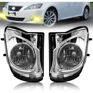 Fog Lights Compatible With 2006-2010 IS250/IS350 Front Bumper Lights Assembly with Halogen Bulbs Fog Lamps Replacement Driver and Passenger Side