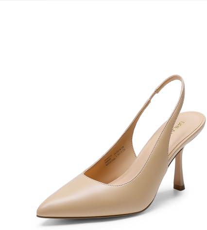 DREAM PAIRS Women's Heels Slingback Stiletto Pumps Shoes Pointed Closed Toe Kitten Heels Dress Bridal Elegant Wedding Sexy Party, 6.5