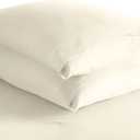 Pizuna Pure 100% Cotton Pillow Cases Queen Size Set of 2 Ivory, Luxurious 400 Thread Count Long Staple Cotton Sateen with Envelope Closure (Combed Ivory Cotton Pillow Cases Queen)