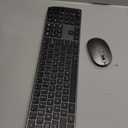 Amazon Basics Ultra Premium Wireless Keyboard and Mouse Combo - Rechargeable, Ultra Slim Design, Quiet, Full Size, Number Pad, Unifying Receiver, Black (QWERTY)