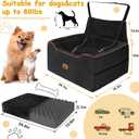 Dog Car Seat for Medium/Large Dogs, Washable Dog Booster Seat Under 60 lbs or 2 Small Dogs, Multi-Functional Pet Car Seat with Thick Cushion, 2 Safety Leashes (Black)