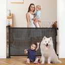 Hooomyai Extra-Wide Retractable Baby & Pet Gate - 34" Tall, Extends up to 71" Wide, Easy One-Hand Operation, Family Choice Award Winner, Safe for Kids & Pets, Indoor & Outdoor, Black