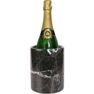 Marble Wine Chiller- Premium Wine Chiller Bucket- Perfect Wine Bottle Chiller- Keep Your Champagne Chiller and Safe- Easily Holds 750ml Bottle - Wine Cooler (Black) (Cylindrical Shape)