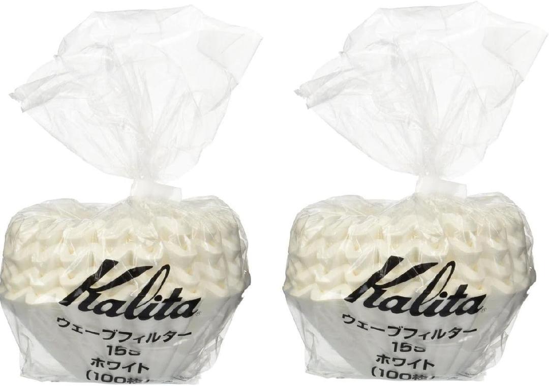 2 X Kalita: Wave Series Wave Filter 155 [1-2 persons] White , 100 sheets # 22201(Japan Import)