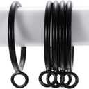 uxcell 28 PCS Openable Curtain Rings Metal Eyelet Hangers Ring 1.5 Inch Interior Diameter for Drapery Curtain Rods Black