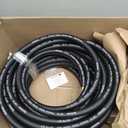 Guitrees 75FT 5/8 Heavy Duty Rubber Garden Hose - 300psi Working, 1000psi Burst - Hot/Cold Water - Five-Layered Braiding for Durability - Versatile for Gardening, Agriculture, Construction(Black)