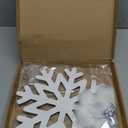 Snowflake Wooden Door Sign with LED Light Winter Lighted Snowflake Wreath for Front Door Wall Porch Light up Flake Hanger for Winter Xmas Indoor Outdoor Window Decoration (Classic)