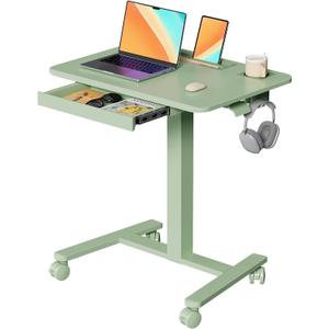 28" Mobile Standing Desk with Drawer, Portable Laptop Desk