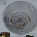 WUZUPS Chandelier Rustic Farmhouse Industrial Round Ceiling Pendant LED Light Fixture with Clear Glass Shades for Dining Room Kitchen Island Foyer Entryway, H 17" x W 13.4", E26 Base, Brushed Gold