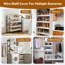 Wire Shelf Cover 30*16, 5 PCS Wire Rack Covers for Shelves, Easy to Cut Install Shelf Covers for Wire Shelving, 0.31in Thick Wood-Look Faux PVC Shelf Covers for Pantry Closet Kitchen Bathroom,White,