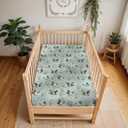 Vintage Mallard Duck Baby Crib Sheets for Boy Girl 28"x52" Hunting Duck Green Leaves Soft Snug Fitted Crib Mattress Cover Wild Duck Animal Baby Sheet for Standard Crib & Toddler Mattress Pad (One size)