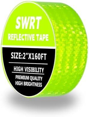 SWRT Reflective Tape 2 Inch x 160 Feet DOT-C2 Shining Star Fade Resistant Green Reflective Tape Outdoor Waterproof Strong Adhesive Safety Warning Tape Reflector Conspicuity Tape for Trailer Truck Bike