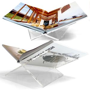 HOMSFOU Acrylic Book Holder for Kitchen Cooking Book Stand Recipe Reading Rack Stable Base Kitchen Stand Desktop