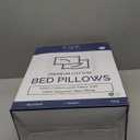 100% Cotton Bed Pillows - King Size Set of 2 - Breathable Cotton Cover - Soft, Comfy Down Alternative for Back & Stomach Sleepers - Low Density, Low Loft Support & Machine Washable - 20" x 40" (White)