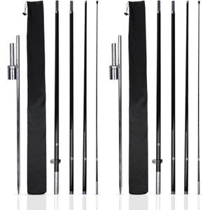 KLEXORE & CO Feather Flag Pole Kit for 12ft Feather Flags 15ft Tall 2 Pack 100% Fiberglass for Business Advertising Flags Custom Feather Flags with Heavy Duty Ground Spikes Swooper Flag Pole kit only KLEXORE & CO Feather Flag Pole Kit for 12ft Feather Flags 15ft Tall 2 Pack 100% Fiberglass for Business Advertising Flags Custom Feather Flags with Heavy Duty Ground Spikes Swooper Flag Pole kit only