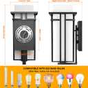 Outdoor Lighting Fixtures Wall Mount, Outdoor Wall Lights Modern with Frosted Glass, Aluminum Exterior Light for House Outdoor Wall Lantern for Garage Porch Carriage Patio (14.6''H, 1 pc)