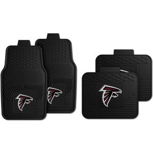 Fanmats Atlanta Falcons Set of 4 Car Mats for Cars, SUV, Pickups - All Weather Technology Protection, Deep Reservoir Design, Universal Fit - 3D NFL Team Logo - 29x17 Front - 14 x 17 Rear Mat