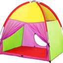 ATDAWN Kids Play Tent, Pop Up Tent for Kids, Camping Playground, Indoor/Outdoor Children Playhouse for Boys and Girls, Rainbow Color (L)