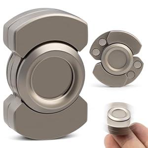 Easter Basket Stuffer, 3-in-1 Fidget Toys Adults kid: Spinner, Slider & Clicker – Magnetic Stainless Steel Bearing for Super-Stable Rotation – Stress Relief, Enhanced Focus, and Habit Breaking, Silver
