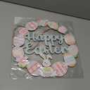 Easter Decorations Wooden Bunny Easter Wreath for Front Door Decor, Bunny Eggs Wood Wreath Decoration, Farmhouse Easter Decoration Welcome Door Wreath for Outdoor Indoor Window Hanging Decor